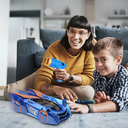 Wall Climbing Car Toy for Kids, Laser Controlled Gravity Defying RC Stunt Car with LED Lights and USB Rechargeable Battery
