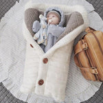 Tuzwa Baby Blanket – Swedish Fleece & Knitted Linen Lightweight Infant Wrap, 27.6" × 15.7" Stroller Cover for Everyday Warmth