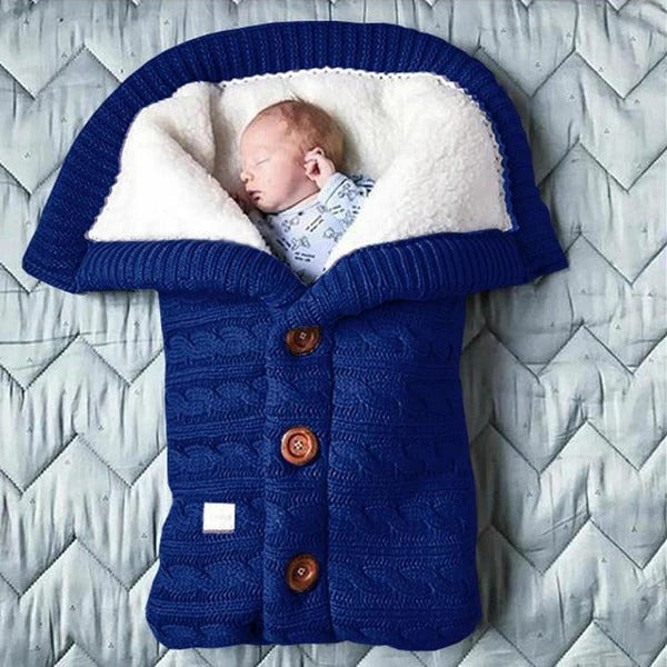 Tuzwa Baby Blanket – Swedish Fleece & Knitted Linen Lightweight Infant Wrap, 27.6" × 15.7" Stroller Cover for Everyday Warmth