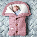 Tuzwa Baby Blanket – Swedish Fleece & Knitted Linen Lightweight Infant Wrap, 27.6" × 15.7" Stroller Cover for Everyday Warmth