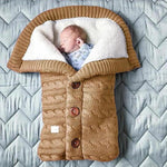 Tuzwa Baby Blanket – Swedish Fleece & Knitted Linen Lightweight Infant Wrap, 27.6" × 15.7" Stroller Cover for Everyday Warmth