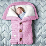 Tuzwa Baby Blanket – Swedish Fleece & Knitted Linen Lightweight Infant Wrap, 27.6" × 15.7" Stroller Cover for Everyday Warmth