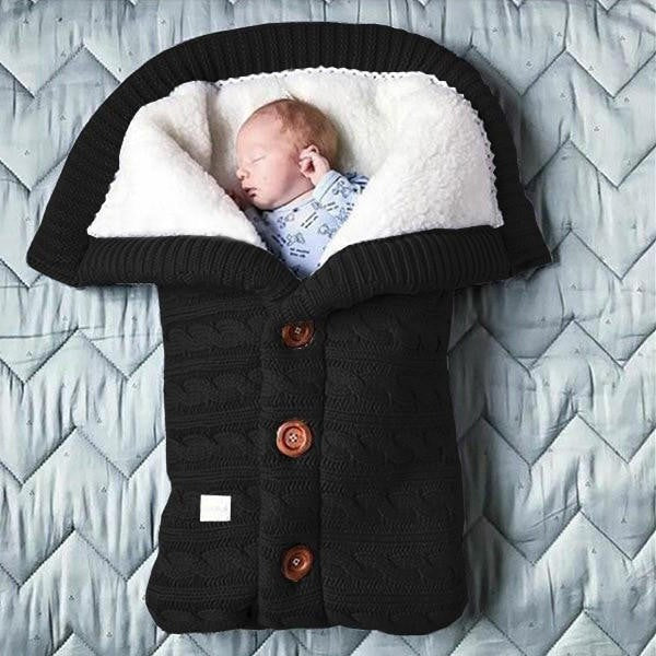 Tuzwa Baby Blanket – Swedish Fleece & Knitted Linen Lightweight Infant Wrap, 27.6" × 15.7" Stroller Cover for Everyday Warmth
