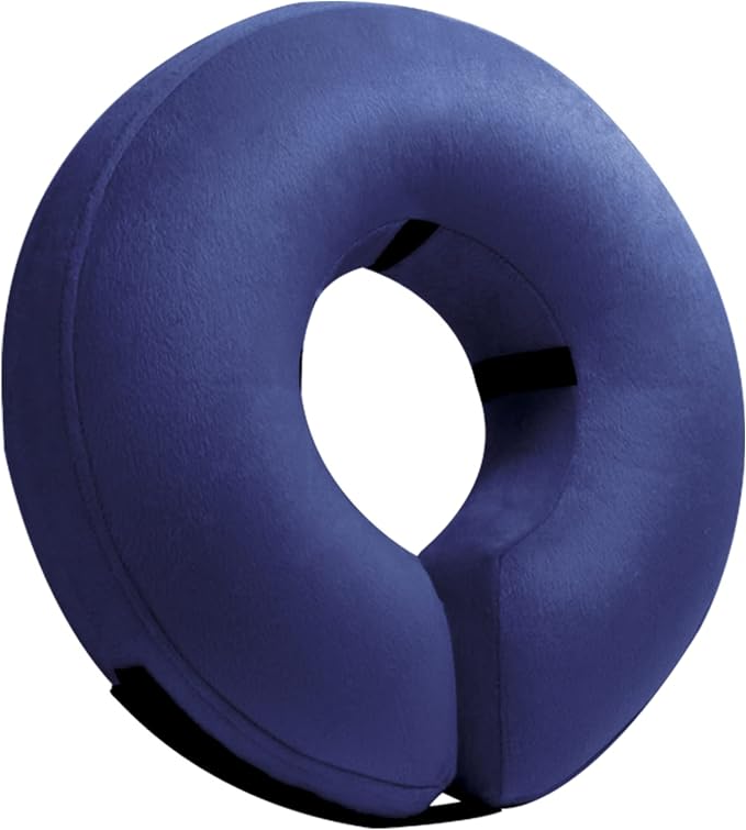 TUZWA Inflatable Dog Cone Collar for Recovery, Soft Adjustable Pet E-Collar for Dogs & Cats, Air Valve, Inner Loop, Easy Feeding