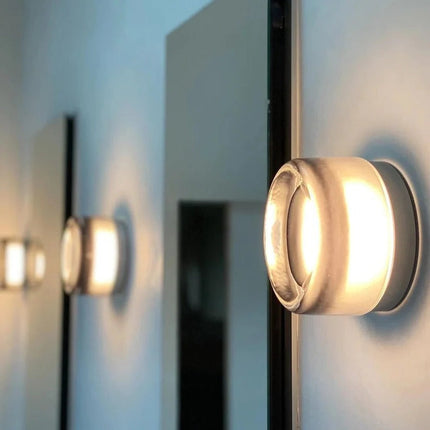 Wall Sconce with Dimple Glass Shade, Modern Wall Lamp – image 8