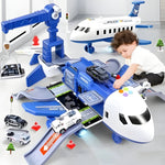 Tuzwa Airplane Toy Set for Kids – 20-Piece Friction-Powered Airport Playset with Vehicles & Sound, Ages 3–12