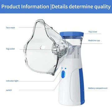 Tuzwa Portable Mesh Nebulizer – USB Rechargeable Nebulizer for Adults & Kids with ≤5μm Fine Mist, Adjustable Output & Auto Shutoff