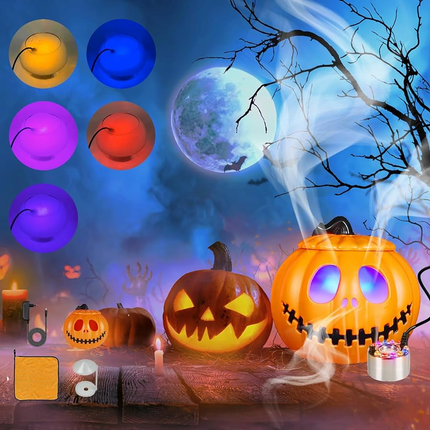 Ultrasonic Mist Maker with LED Lights, Halloween Fogger for Party Decor