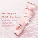 Tuzwa Women's Electric Shaver – IPX7 Wet & Dry Cordless Razor with Dual Heads, 3-Layer Floating Blades, LCD & 120-Min Runtime