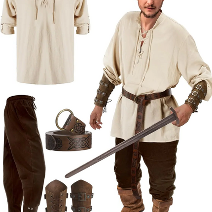 4 Piece Cotton Pirate Outfit, Pirate Costume for Men – image 8