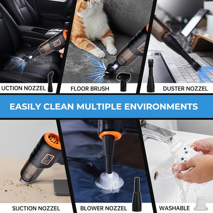 Cordless Car Vacuum, HEPA Filter Vacuum for Pet Hair in Car and Home