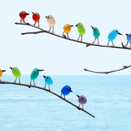 Wall Art Sea Glass Birds on Driftwood, Coastal Decor for Shelf or Wall – image 6