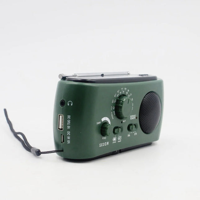 Portable Radio with Hand Crank and Flashlight, AM FM Radio for Camping, Solar Powered Emergency Radio for Survival