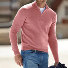 Mens Cashmere Sweater, Long Sleeve Mens Sweater with Zipper, Knit Sweater for Fall and Winter Casual Wear