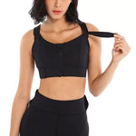 Tuzwa High Support Sports Bra – Front Zip Workout Bra with Adjustable Shoulder Straps & Structured Secure Fit for Exercise, Walking & Daily Wear
