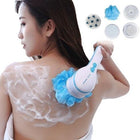 Exfoliating Body Brush with 5 Attachments, Spin Body Scrubber for Shower, Waterproof Exfoliating Scrubber