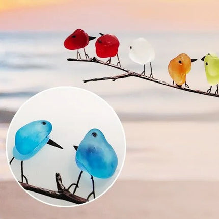 Wall Art Sea Glass Birds on Driftwood, Beach House Decor Gift – image 4