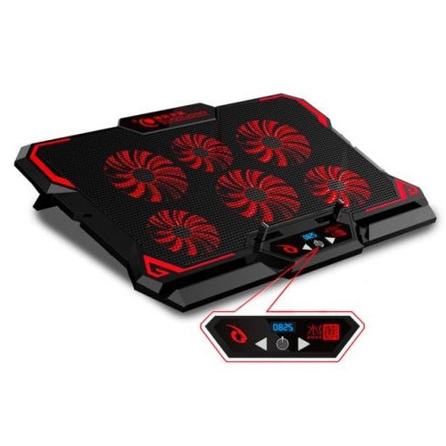 Gaming Laptop Cooler, Laptop Cooling Pad with Six LED Fans and Two USB Ports, Laptop Stand for 12 to 17 Inch