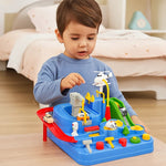 Tuzwa Mechanical Car Track Toy – Interactive Vehicle Adventure Game with Manual Levers, Buttons & Multi-Zone Tabletop Track