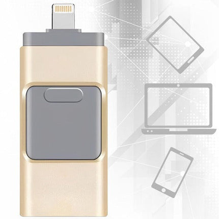 4 in 1 USB Flash Drive 32GB for iPhone, Android and PC, Photo Stick Memory Stick with Lightning, USB-C, Micro USB and USB-A