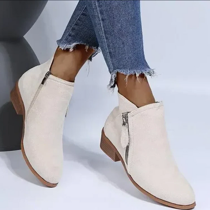 Womens Boots, Faux Leather Boots for Women, Comfortable Orthopedic Ankle Boots