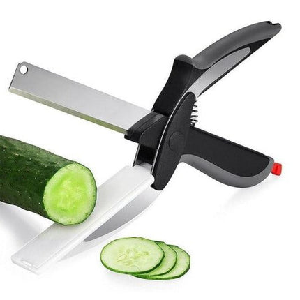 Manual Food Chopper with Stainless Steel Blades, Vegetable Chopper and Slicer