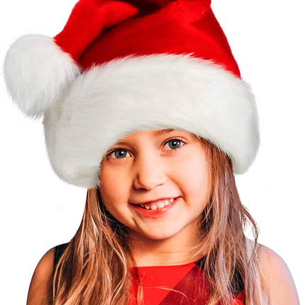 Santa Hat with LED Light, Light Up Christmas Hat for Adults and Kids, Plush Santa Claus Hat