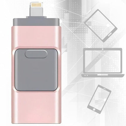 4 in 1 USB Flash Drive 32GB for iPhone, Android and PC, Photo Stick Memory Stick with Lightning, USB-C, Micro USB and USB-A