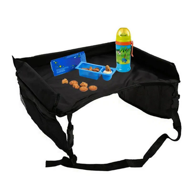 Car Seat Tray for Kids, Backseat Car Organizer with Tablet Holder and 9 Storage Pockets