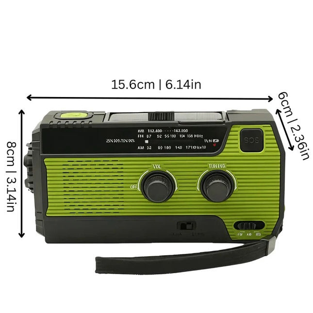 AM FM Radio, Solar Hand Crank Radio with USB Phone Charging