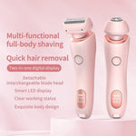 Tuzwa Women's Electric Shaver – IPX7 Wet & Dry Cordless Razor with Dual Heads, 3-Layer Floating Blades, LCD & 120-Min Runtime