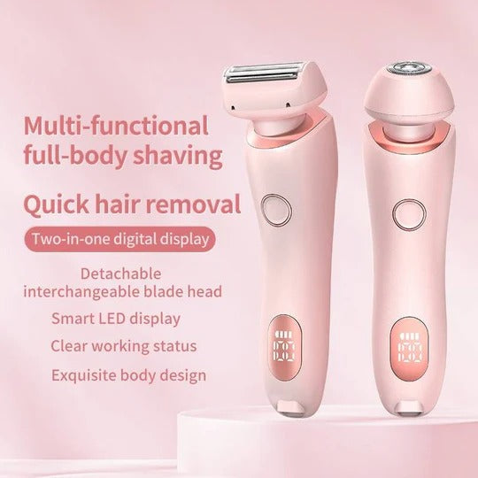 Tuzwa Women's Electric Shaver – IPX7 Wet & Dry Cordless Razor with Dual Heads, 3-Layer Floating Blades, LCD & 120-Min Runtime