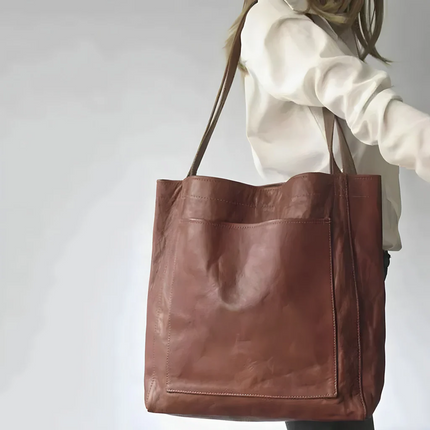 Women's Leather Satchel Shoulder Bag, Handcrafted PU Handbag with Double Straps for Work, Shopping and Travel