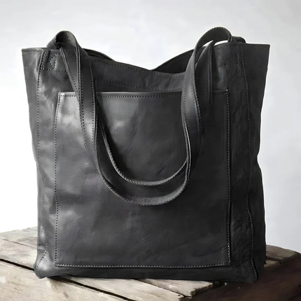 Women's Leather Satchel Shoulder Bag, Handcrafted PU Handbag with Double Straps for Work, Shopping and Travel