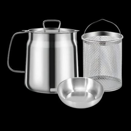 Stainless Steel Pot for Deep Frying, Small Deep Fryer Pot with Oil Strainer – image 10