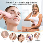 Tuzwa Women's Electric Shaver – IPX7 Wet & Dry Cordless Razor with Dual Heads, 3-Layer Floating Blades, LCD & 120-Min Runtime