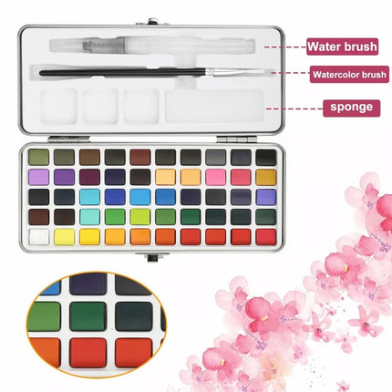 Travel Watercolor Set with Water Brush, Portable Watercolor Palette for Artists – image 6
