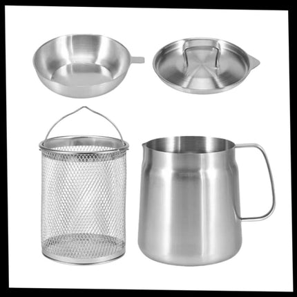 Stainless Steel Pot for Deep Frying, Cooking Pot with Oil Container – image 9