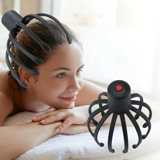 Electric Scalp Massager, Octopus Head Massager with 360 Degree Massage, Stress Relief Massager with USB Charging