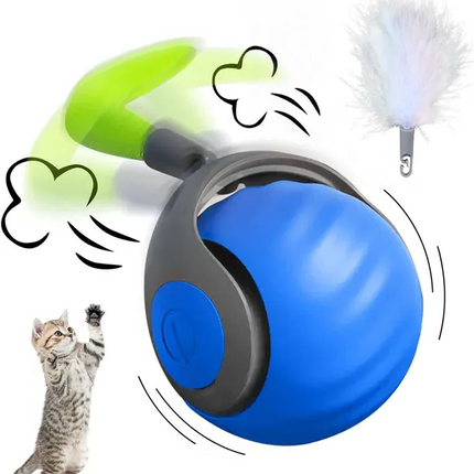 Interactive Cat Toys, Rechargeable Cat Ball with USB-C Charging, Silicone Cat Toy Ball with Wave Texture