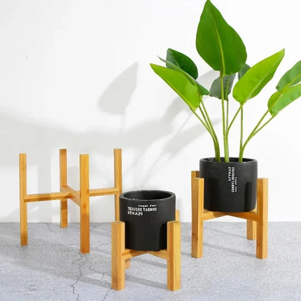 Wooden plant pot trays, sturdy wood stand base for potted plants, indoor and outdoor plant display tray