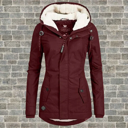 Hooded Coat for Women, Pleated Womens Coat for Layering – image 5