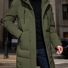 Mens Jacket for Winter, Long Waterproof Winter Jacket with Hood
