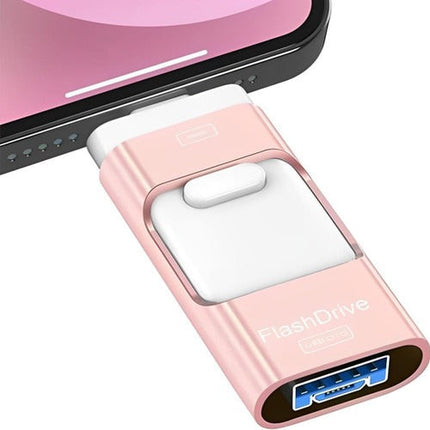 4 in 1 USB Flash Drive 32GB for iPhone, Android and PC, Photo Stick Memory Stick with Lightning, USB-C, Micro USB and USB-A
