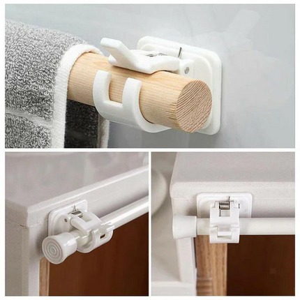 No Drill Curtain Rod Brackets, Adjustable Curtain Holder for Wall – image 5
