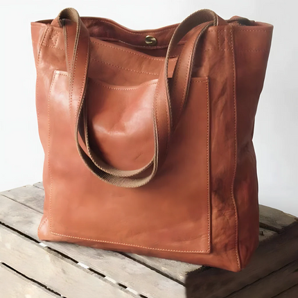 Women's Leather Satchel Shoulder Bag, Handcrafted PU Handbag with Double Straps for Work, Shopping and Travel