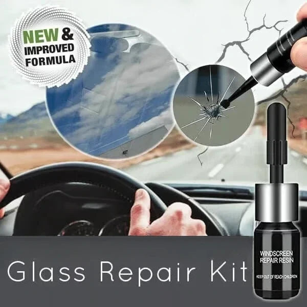 Tuzwa Glass Repair Kit with UV Resin – DIY Crack & Chip Repair Tool for Compatible Automotive Glass & Windshields