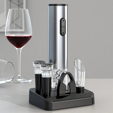 Electric Wine Bottle Opener with Pourer and Vacuum Sealer, Electric Wine Opener with Corkscrew, Wine Lover Gift Set