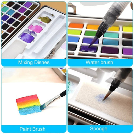 Watercolor Paint Set with 50 Colors, Portable Watercolor Palette for Artists – image 5