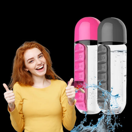 Water Bottle with Pill Holder, Portable 20 oz Water Bottle – image 9